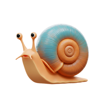 Cartoon Snail Illustration with Colorful Shell on White Background png