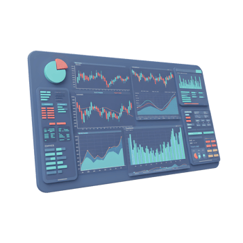 Data Analysis Dashboard Displaying Financial Charts and Business Analytics Information png