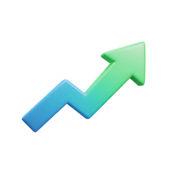 Upward Trend Arrow with Gradient Demonstrating Positive Growth and Progress png