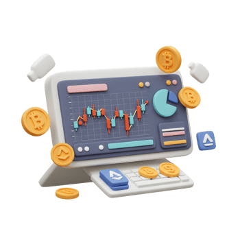 Cryptocurrency Trading Chart with Bitcoin and Altcoin Investment on Computer png
