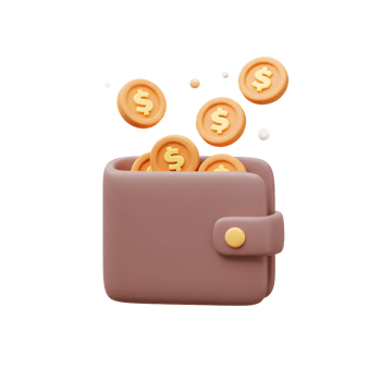 Coins Falling into Wallet Symbolizing Savings and Financial Growth Concept png