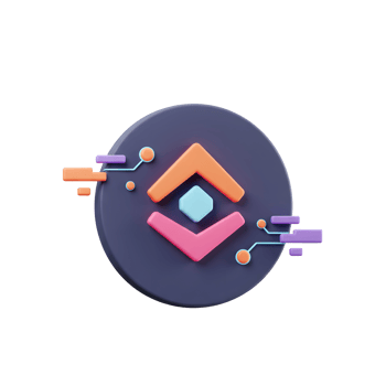 Abstract Crypto Token 3D Render Isolated on White Background png