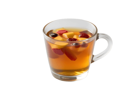 Glass cup of fruit tea isolated on transparent background png