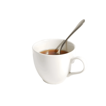 Cup of tea with spoon isolated on transparent background png