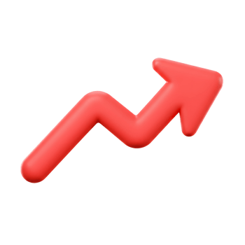 Red Arrow Rising Indicates Growth and Positive Trend on White Background png