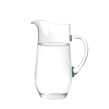 Realistic glass jug with water on transparent background png