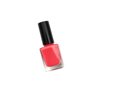 Red nail polish bottle isolated on transparent background png