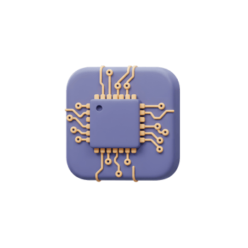 Isolated Computer Chip Icon Illustrating Modern Technology and Digital Innovation png