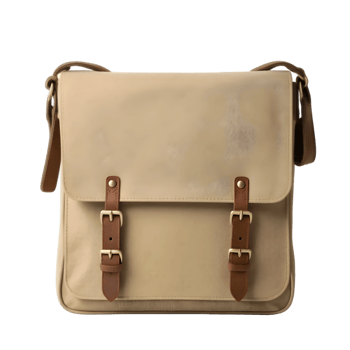 Beige leather backpack isolated on a transparent background png
