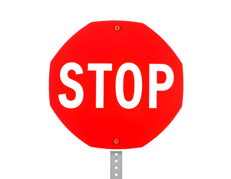 Stop traffic sign on transparent background png