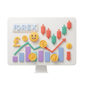 Forex Trading Monitor Displaying Currency Exchange Chart and Investment Growth png