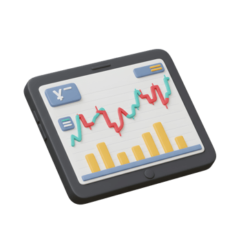 Tablet Displaying Financial Chart with Yen Symbol for Business Analysis png