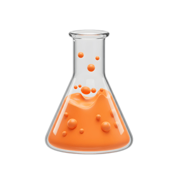 Orange Liquid in Scientific Glass Beaker for Chemical Experiment png