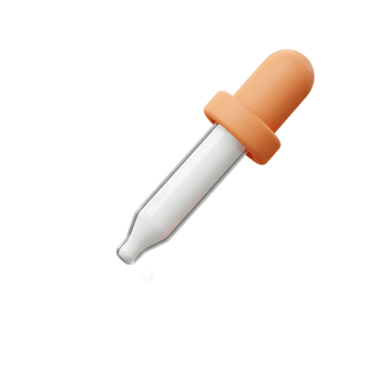 Dropper with Cute Cartoon Drops for Medical and Cosmetic Concepts png