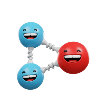 Smiling Emoji Molecule Sharing Connections Illustrating Teamwork and Collaboration png