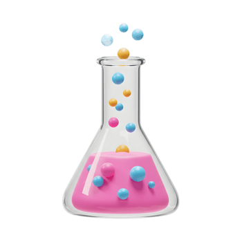 Colorful Chemical Reaction in Flask with Bubbles Ascending - Science Concept png