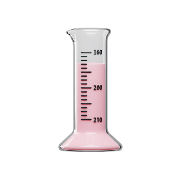 Graduated Cylinder with Pink Liquid for Science or Laboratory Use png