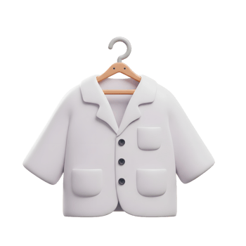 Cartoon Style White Coat on Hanger Ready for Lab or Ward png