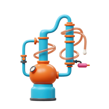 Cartoon Still Distillation Apparatus Model for Science and Education Purposes png