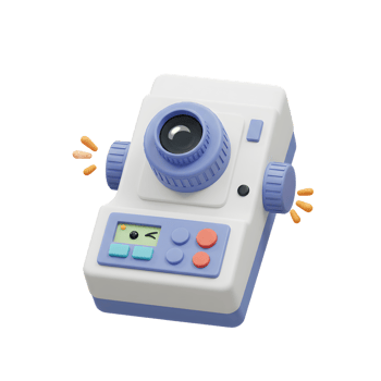 Cute Toy Camera with Smiley Face Digital Screen Illustration png