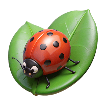 magnificent traditional A Tiny Ladybug Crawling on a Green Leaf premium png