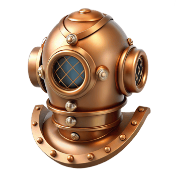 wonderful rustic A Steampunk Diving Suit Helmet Brass An premium png