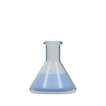 Laboratory Flask with Bubbles and Stars Representing Science Concept png