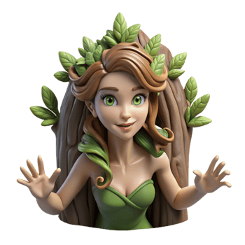 wonderful abstract A Dryad Emerging from a Tree Tru premium png