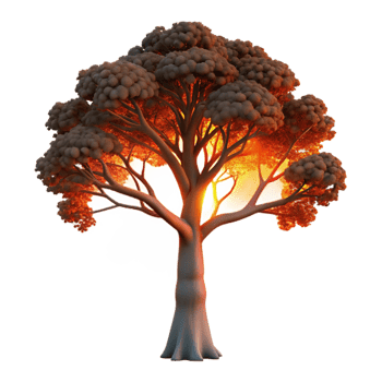 magnificent traditional A Lone Weathered Oak Tree Silhouetted Ag premium png