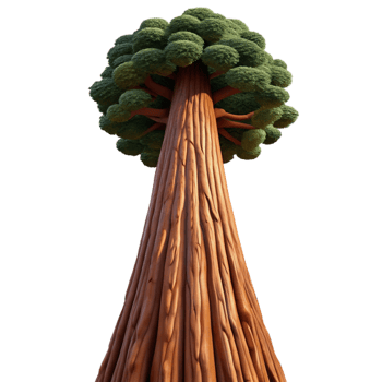 elegant minimalist A Giant Sequoia Tree Reaching Towards Th high resolution png