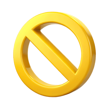 yellow prohibition symbol is isolated on transparent background png