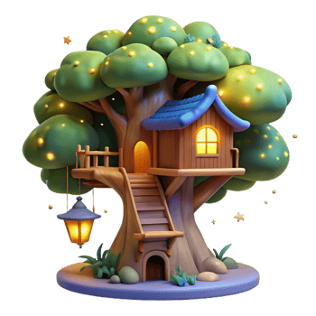 impressive minimalist A Whimsical Treehouse Built Into the Branc genuine png