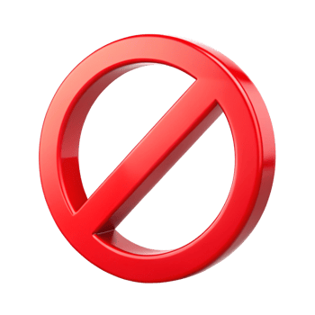 red prohibition symbol is isolated on transparent background png
