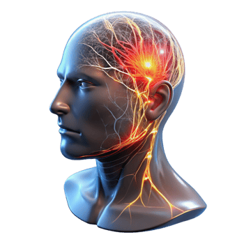 magnificent rustic A Transparent Human Head with Visible Ne high quality png