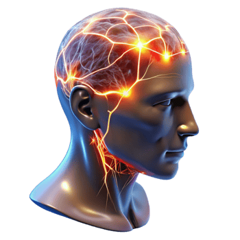 stunning artistic A Transparent Human Head with Visible Ne authentic png