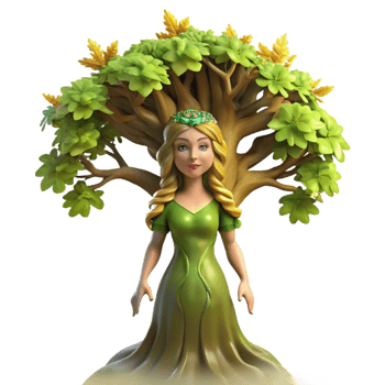 stunning vintage A Serene Dryad Emerging from an Ancient Oa premium png