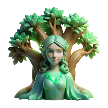 dramatic modern A Serene Dryad Emerging from an Ancient premium png
