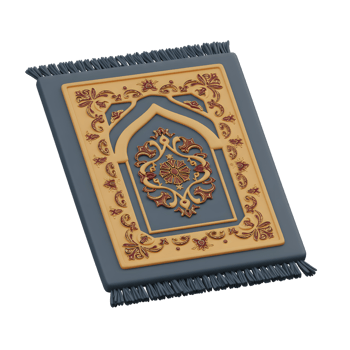 Elegant Prayer Rug with Geometric Ornament - Islamic Culture Illustration png