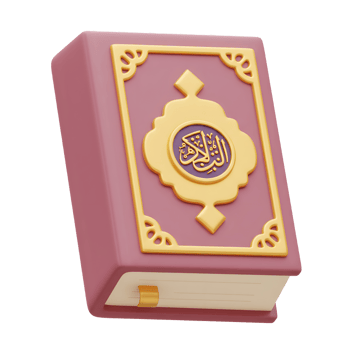 Quran Book Illustration with Gold Details for Islamic Theme Design png