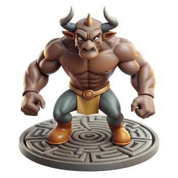impressive rustic Minotaur Guards Labyrinth Entrance professional png