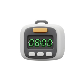 Digital Clock Displaying Eight O'Clock on White Background Minimal Style png
