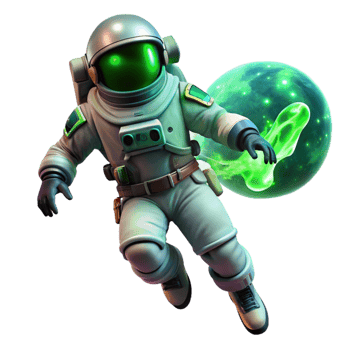 magnificent traditional Bioluminescent Astronaut in Space exclusive png