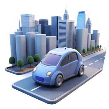 impressive abstract Self-driving Car in City Traffic professional png