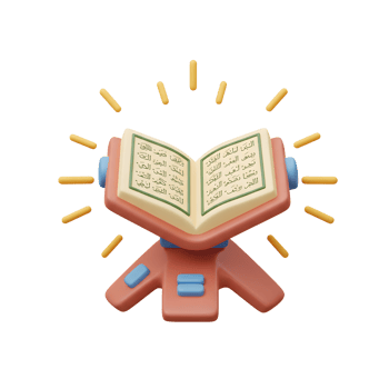 Quran on Stand 3D Render Illustration for Islamic Themes png