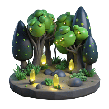 elegant artistic A Group of Fireflies Illuminating a Dark original png