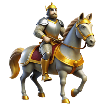 magnificent vintage A Noble Knight Riding a Majestic Warhorse genuine png