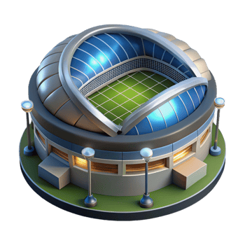 wonderful creative A Futuristic Sports Stadium with a Retrac high resolution png