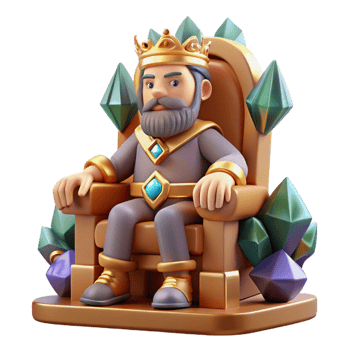 serene rustic A Stoic Dwarf King Sitting on a Throne O original png