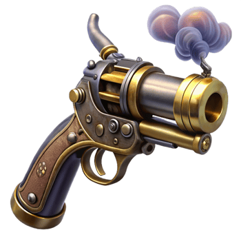 stunning contemporary A Steampunk Pistol with Ornate Engraving authentic png