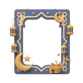 Ramadan Themed Frame with Lanterns and Crescent Moons for Festive Greetings png